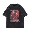 Camiseta de manga corta para hombre, lavada y desgastada, novedad de verano 2024, camisetas de media manga, camiseta holgada de algodón puro americano.