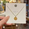 Collar de Zirconia Estilo Coreano Nicho Dulce Lujo Ligero Gama Alta Colgante Simple Cadena de Cuello Exquisita Cadena para Clavícula de Acero de Titanio para Mujeres