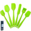 Raspador de silicone para assar transfronteiriço 6 peças conjunto de espátulas raspadoras de bolo e creme Pincel de óleo integrado Conjunto de 6 peças