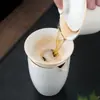 Coador de Chá de Porcelana Jade Branco Dehua Filtro de Chá Separador de Chá de Cerâmica Filtro de Chá Não Tecido Acessórios de Chá Kung Fu