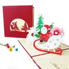 Cartão de felicitações de Natal cartão tridimensional árvore de Natal 3D cartão tridimensional cartão pequeno criativo de Natal negócio de atacado