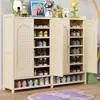 Zapatero para uso doméstico, gran capacidad, con puerta, transpirable, nuevo modelo 2026, popular mueble de almacenamiento interior para la entrada