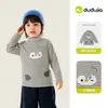 [Antiestático] Camiseta de Invierno con Rayas Base para Niños Dudu, Ropa de Invierno para Bebés de Cuello Alto para Niñas