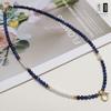 Collar de lapislázuli natural con colgante fresco de verano, cadena de clavícula corta con cuentas de tamaño pequeño, cadena de marca de Buda tailandés para mujer