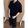 Camisa Polo Irregular Estilo Americano Manga Corta para Hombre 2026 Verano Tendencia Marca Nicho Gama Alta Holgada Cuello Solapa Top Casual