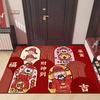 2025 Tapete Rojo Baifu Alfombra de Pila de Cristal Año Nuevo Estilo Chino Hogar Absorbente Tapete para Pies Tapete para Piso de Recibidor