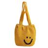 Bolso de Hombro Casual Tejido de Algodón con Sonrisa Estilo Nuevo Estilo Fresco Portátil para Viajes Diarios Bolso Tejido de Paja Bolso de Playa para Vacaciones en la Costa