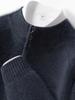 Suéter Casual y Versátil de Otoño e Invierno Nuevo para Hombre, Cuello Alto Medio, Cachemira, Jersey, Suéter de Media Cremallera, Engrosado, Casual de Negocios