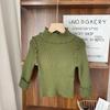 [Em estoque] outono einverno moda todos - correspondência meninas bebê gola alta laço assentamento camisola meninas meninas camisa de assentamento