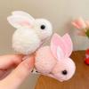 Lindos tocados con horquillas de conejo para niñas, tocados tridimensionales de peluche de conejo para estudiantes de año de conejo, accesorios para el cabello transfronterizos