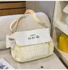Nueva Bolsa de Tutoría a Cuadros de Gatito Fresca, Dulce y Linda de Aspecto Elevado para Estudiantes de Secundaria, Bolso Cruzado Ligero para Viajes