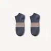 Meias Esportivas Finas de Verão Baixas com Listras Coloridas Contrastantes Estilo Ins Meias Masculinas de Cano Curto Modernas Desodorantes Absorventes de Suor Respiráveis para o Verão