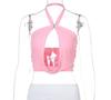 Estilo Europeu e Americano 2021 Aliexpress Verão Moda Top Halter para Mulheres Saia Irregular Sexy para Mulheres