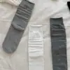 Calcetines Básicos de Color Sólido para Primavera y Otoño, Delgados y Transpirables, Sin Costuras, Calcetas Caídas, Versátiles para Ropa Exterior, Calcetines de Algodón de Media Pantorrilla Zhuji