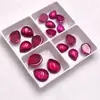 5 # Rubí Fondo Plano Superficie Lisa Forma de Lágrima Forma de Pera Roja Fondo Plano Cabujón Liso Piedra Suelta para Montura de Anillo