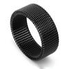 Anel de deformação com trama de titânio e aço Xinghe transfronteiriço Amazon, estilo neutro, pulseira de malha trançada simples, anel para homens e mulheres