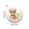 Posavasos de Vaca de las Tierras Altas Estilo Pastoral de Sanación Transfronterizo, Lindo Diseño Floral de Vaca, Posavasos Resistentes al Calor para Taza de Café/Té de Mesa de Comedor del Hogar