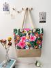 Bolso de arpillera de verano de gran capacidad con un solo hombro, costuras étnicas, estampado retro, cuerda de cáñamo, estilo transfronterizo del sudeste asiático.