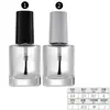 Botella de Vidrio Transparente Redonda Cuadrada de 5ml 10ml 15ml para Esmalte de Uñas Botella de Cosméticos para Uñas con Tapa y Pincel