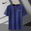 Camiseta Masculina de Seda Gelada com Manga Curta Transfronteiriça, Verão Fina de Secagem Rápida Fresca Respirável Meia-Manga Estampada, Solta e Casual