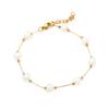 25 Anos de Pulseira de Cristal de Vidro Assimétrica Novo Estilo Transfronteiriça Super Fada Gentil Elegante Aço Inoxidável Cola Coração de Pêssego Joia