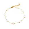 Pulseira Europeia e Americana de Aço Titânio com Contas de Pedra Britada Cor de Coração de Alta Qualidade Aço Inoxidável Pulseira Design de Nicho