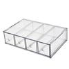 Caja de almacenamiento de acrílico para gafas de sol, cajón divisor transparente a prueba de polvo, estante de almacenamiento para cosméticos, lápiz labial y más.