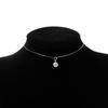 Collar de circonia con tremolo transfronterizo de línea de pesca invisible simple, cadena para el cuello europea y americana con incrustaciones de diamante, no se decolora