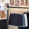 Saia Patchwork de Renda com Bolinhas para Mulheres 2025 Primavera e Verão Novo Estilo Anti-Exposição Cintura Alta Emagrecedora Justa ao Corpo Versátil Evasê