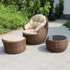 Conjunto de Sofá de Rattan para Exterior, Móveis de Pátio de Rattan, Cadeira de Rattan para Varanda Lounge Preguiçoso Villa Jardim Exterior Sofá