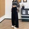 [Acabamento de Zhejiang] Calça Scimitar Americana Popular para Mulheres, Solta e Justa, Nova Calça Esportiva Banana Wide-Leg para Primavera e Outono