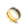 Fabricantes de origen al por mayor joyería de acero inoxidable moda europea y americana acero de titanio micro incrustado diamante completo anillo turquesa