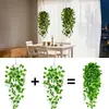 Colgante de pared de planta verde artificial Amazon transfronterizo decoración del hogar planta verde falsa pothos adorno de hoja de vid planta artificial