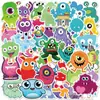50 pegatinas de graffiti de monstruos pequeños de dibujos animados para coche, teléfono móvil, ordenador, pegatinas decorativas, impermeables, creativas, para estudiantes