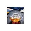 Tetera de Vidrio Juego de Té Juego de Teteras Hervidor para Hervir Té Negro Hervidor Resistente al Calor de Alto Borosilicato para Hervir Té