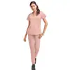 Traje de Ropa para Lavar a Mano TEMU con Cuello de Cremallera Fina, Color Sólido, Ropa de Trabajo para Doctor, Enfermera, Recepción de Hospital