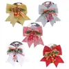 Laço de Natal Decoração de Árvore de Natal Pó Dourado Pinha Laço Suprimentos para Decoração de Janela de Feriado Pingente