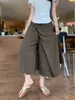 Culottes de Verano Finos de Talla Grande para Mujer con Aberturas de Cintura Alta, Estilo Perezoso, Entrepierna y Muslos Gruesos, Aspecto Adelgazante, Culottes de Ocho/Nueve Puntos 66279