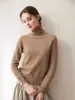 Suéter de Cashmere Tricotado Grosso de Três Fios Novo para Outono e Inverno para Mulheres, Gola Alta, Manga Longa, Elegante, Versátil, Top Quente, Roupa de Baixo
