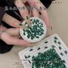 Novo Verde Escuro Esmeralda Gota Plana Octogonal Formato Especial Nail Art Joia Branca Acessórios de Unha Mesmo Estilo
