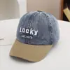 Boné de Baseball Infantil em Jeans Lavado Estilo Coreano, Novo Boné com Aba Outdoor para Meninas, Chapéu Personalizado com Proteção Solar para Meninos Atacado