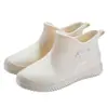 Botas de Lluvia de Moda Transfronterizas de Caña Corta para Mujer, Zapatos Impermeables de Caña Baja, Zapatos de Goma de Caña Baja para Cocina, Botas de Agua para Lavado de Autos, Botas de Lluvia con Forro de Algodón