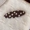 Pinza para el pelo estilo coreano de principios de otoño, forma de gota de agua, clip BB retro dulce con estampado floral pequeño y geométrico, pinza lateral, pinza para flequillo, pinza para pelos sueltos