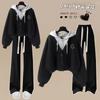 Sudadera con capucha de dos piezas suelta y forrada de polar Shanli Dadi, individual o de traje nuevo
