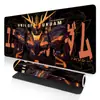 Mouse Pad Grande de Jogo Gundam Desenho Animado para Meninos Borda Travada Tapete de Mesa Antiderrapante Borracha Mouse Pad Resistente à Sujeira Borracha Natural