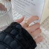 Anel de Zircônia Simples e Exquisito Estilo Coreano Estilo Ins Design de Nicho Feminino Anel Aberto Ajustável Joias de Pérola
