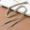 Cordón para Clavícula con Cuentas Dzi de Xizang, Colgante de Cruz, Hebilla de Seguridad de Jade, Cordón de Algodón Tejido a Mano, Cuerda para Colgar en el Cuello de Doble Extremo para Hombres y Mujeres