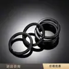 Llavero negro electroforético engrosado, llavero plano de metal, colgante para DIY, llavero de coche, fabricante directo