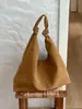 Bolso de mano retro de gamuza estilo coreano, gran capacidad, moderno y casual, perfecto para el uso diario, diseño minimalista, colección otoño/invierno, bolso de hombro único