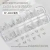 Caja de 12 Compartimentos Uñas Artísticas Joyería Corbata de Moño de Metal Cinta Cortada Oro Plata Blanco Aleación K Accesorios para Uñas